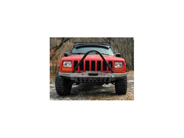 Affordable Offroad Modular Front Winch Bumper with Stinger; Bare Metal (84-01 Jeep Cherokee XJ)
