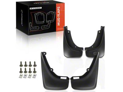 Front and Rear Splash Guards; Black (19-23 Jeep Cherokee KL, Excluding Latitude, Overland, Trailhawk)