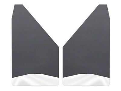 12-Inch Wide Mud Flaps; Front or Rear; Stainless Steel Weight (Universal; Some Adaptation May Be Required)