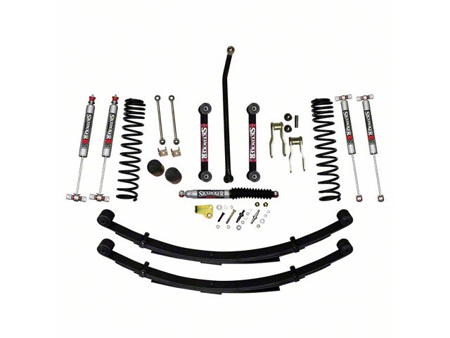 SkyJacker 4.50-Inch Front Dual Rate Long Travel Suspension Lift Kit with Rear Leaf Springs and M95 Performance Shocks (84-01 4WD Jeep Cherokee XJ)