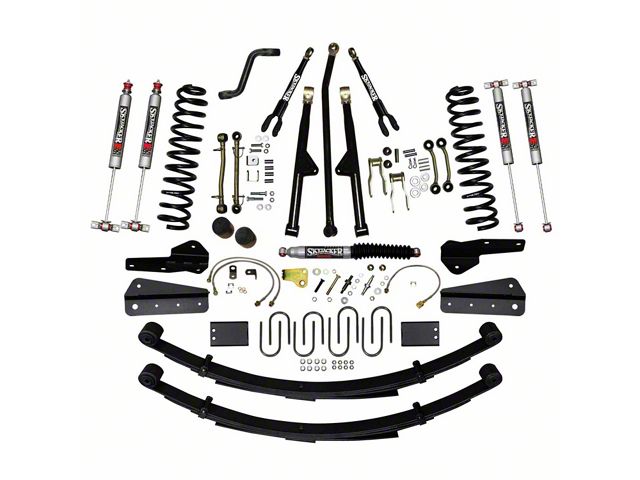 SkyJacker 6-Inch Rock Ready 2 Front Dual Rate Long Travel Suspension Lift Kit with Rear Leaf Springs and M95 Performance Shocks (84-01 4WD Jeep Cherokee XJ)