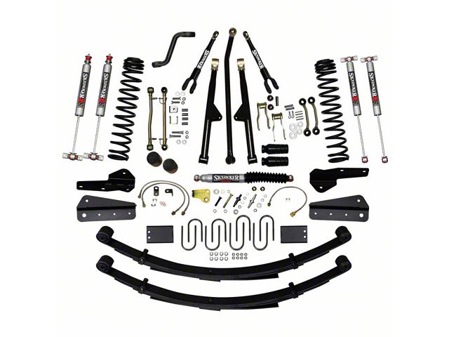 SkyJacker 8-Inch Rock Ready 2 Front Dual Rate Long Travel Suspension Lift Kit with Rear Leaf Springs and M95 Performance Shocks (84-01 4WD Jeep Cherokee XJ)