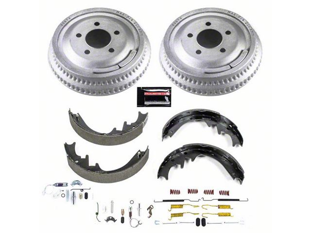 PowerStop OE Replacement Brake Drum and Pad Kit; Rear (92-01 Jeep Cherokee XJ w/ 10-Inch Rear Drums)