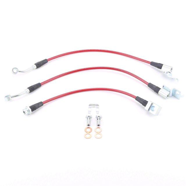 PowerStop Jeep Cherokee Stainless Steel Braided Brake Hoses; Front and