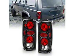 Tail Lights; Black Housing; Clear Lens (97-01 Jeep Cherokee XJ)