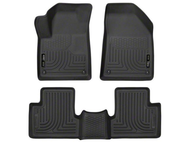 Husky Liners WeatherBeater Front and Second Seat Floor Liners; Black (15-23 Jeep Cherokee KL)