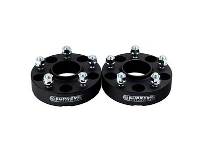 Supreme Suspensions 1-Inch Pro Billet Hub Centric Wheel Spacers; Black; Set of Two (14-19 Jeep Cherokee XL)