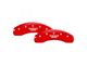 MGP Brake Caliper Covers with Jeep Grille Logo; Red; Front and Rear (14-23 Jeep Cherokee KL w/ Dual Piston Front Calipers)
