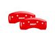 MGP Brake Caliper Covers with MGP Logo; Red; Front and Rear (14-23 Jeep Cherokee KL w/ Single Piston Front Calipers)
