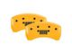 MGP Brake Caliper Covers with Jeep Grille Logo; Yellow; Front and Rear (14-23 Jeep Cherokee KL w/ Single Piston Front Calipers)