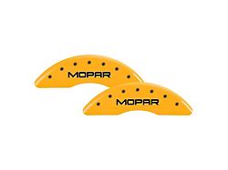 MGP Brake Caliper Covers with MOPAR Logo; Yellow; Front and Rear (14-23 Jeep Cherokee KL w/ Dual Piston Front Calipers)