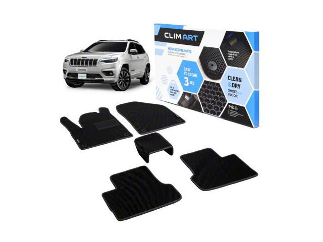 Custom Fit Front and Rear Floor Liners; Black (19-23 Jeep Cherokee KL)