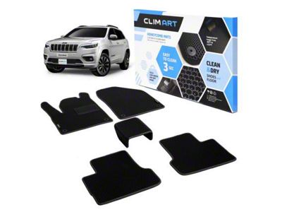 Custom Fit Front and Rear Floor Liners; Black (19-23 Jeep Cherokee KL)