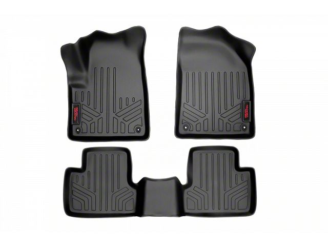 Rough Country Heavy Duty Front and Rear Floor Mats; Black (14-23 Jeep Cherokee KL)