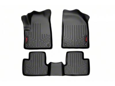 Rough Country Heavy Duty Front and Rear Floor Mats; Black (14-23 Jeep Cherokee KL)