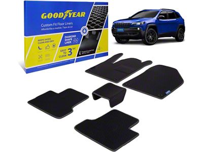 Goodyear Car Accessories Custom Fit Front and Rear Floor Liners; Black (19-23 Jeep Cherokee KL)