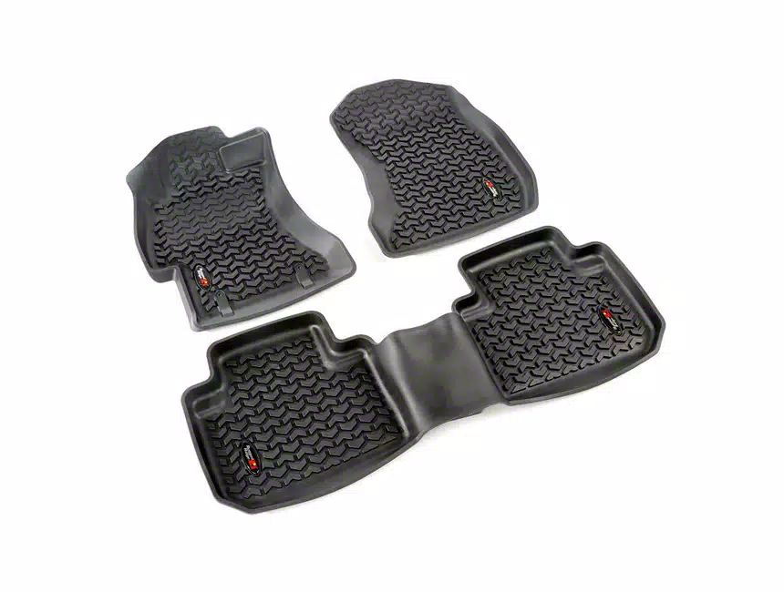 Rugged Ridge Jeep Cherokee AllTerrain Front and Rear Floor Mats; Black