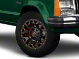 Fuel Wheels Assault Matte Black Red Milled Wheel; 17x9; -12mm Offset (84-01 Jeep Cherokee XJ)