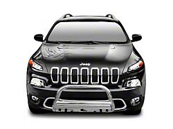 Bull Bar with Stainless Steel Skid Plate; Stainless Steel (14-23 Jeep Cherokee KL, Excluding Trailhawk)