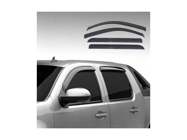 Tape-On Rain Guards; Front and Rear; Smoke (14-23 Jeep Cherokee KL, Excluding Trailhawk)