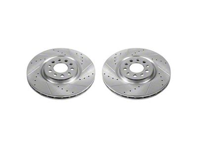 PowerStop Evolution Cross-Drilled and Slotted Rotors; Front Pair (14-23 Jeep Cherokee KL)
