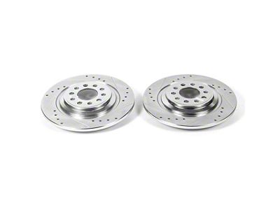 PowerStop Evolution Cross-Drilled and Slotted Rotors; Rear Pair (14-23 Jeep Cherokee KL w/ Dual Piston Front Calipers)