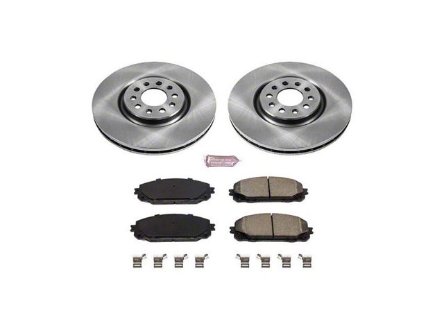 PowerStop OE Replacement Brake Rotor and Pad Kit; Front (17-23 Jeep Cherokee KL w/ Dual Piston Front Calipers)
