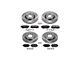 PowerStop OE Replacement Brake Rotor and Pad Kit; Front and Rear (14-23 Jeep Cherokee KL w/ Single Piston Front Calipers)