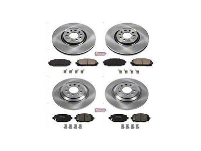 PowerStop OE Replacement Brake Rotor and Pad Kit; Front and Rear (17-23 Jeep Cherokee KL w/ Dual Piston Front Calipers)