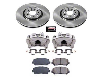 PowerStop OE Replacement Brake Rotor, Pad and Caliper Kit; Front (14-23 Jeep Cherokee KL w/ Single Piston Front Calipers)