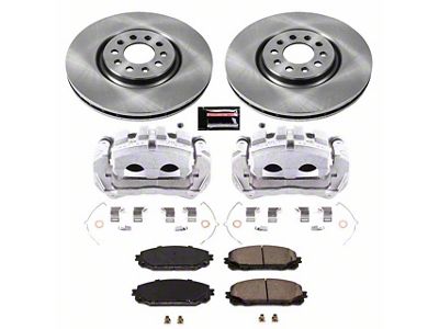 PowerStop OE Replacement Brake Rotor, Pad and Caliper Kit; Front (17-23 Jeep Cherokee KL w/ Dual Piston Front Calipers)