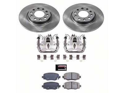 PowerStop OE Replacement Brake Rotor, Pad and Caliper Kit; Rear (14-23 Jeep Cherokee KL w/ Single Piston Front Calipers)