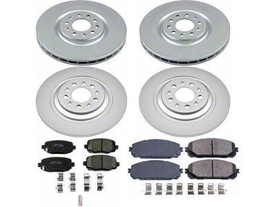 PowerStop Z17 Evolution Plus Brake Rotor and Pad Kit; Front and Rear (17-23 Jeep Cherokee KL w/ Dual Piston Front Calipers)