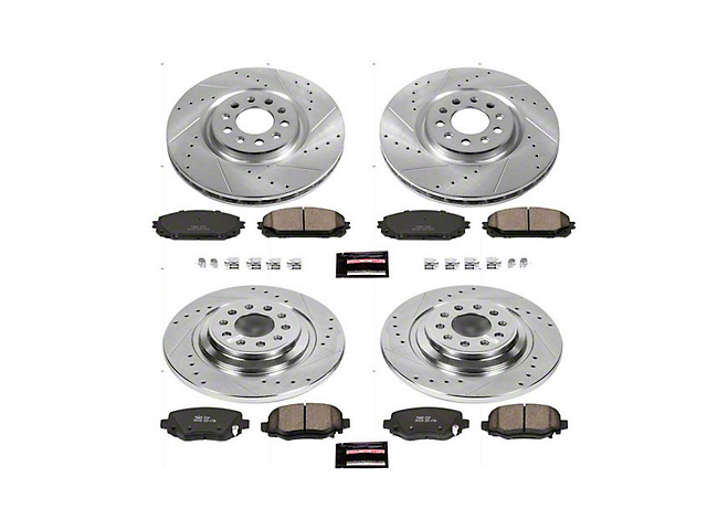 PowerStop Z23 Evolution Sport Brake Rotor and Pad Kit; Front and Rear (14-16 Jeep Cherokee KL w/ Dual Piston Front Calipers)
