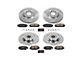 PowerStop Z23 Evolution Sport Brake Rotor and Pad Kit; Front and Rear (14-16 Jeep Cherokee KL w/ Dual Piston Front Calipers)