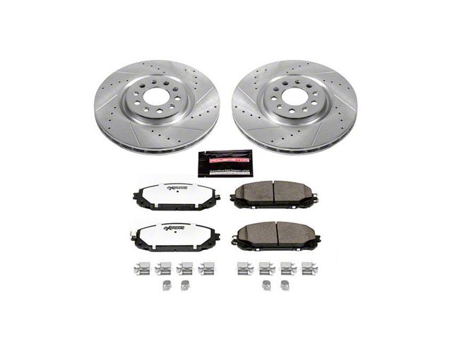 PowerStop Z36 Extreme Truck and Tow Brake Rotor and Pad Kit; Front (14-16 Jeep Cherokee KL w/ Dual Piston Front Calipers)