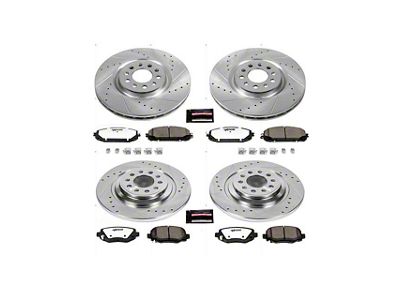 PowerStop Z36 Extreme Truck and Tow Brake Rotor and Pad Kit; Front and Rear (14-16 Jeep Cherokee KL w/ Dual Piston Front Calipers)