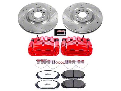 PowerStop Z36 Extreme Truck and Tow Brake Rotor, Pad and Caliper Kit; Front (17-23 Jeep Cherokee KL w/ Dual Piston Front Calipers)